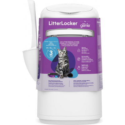 LitterLocker Katzentreu-Entsorgungs-Eimer Litter Genie mit 1 achteckiger Nachfüllung