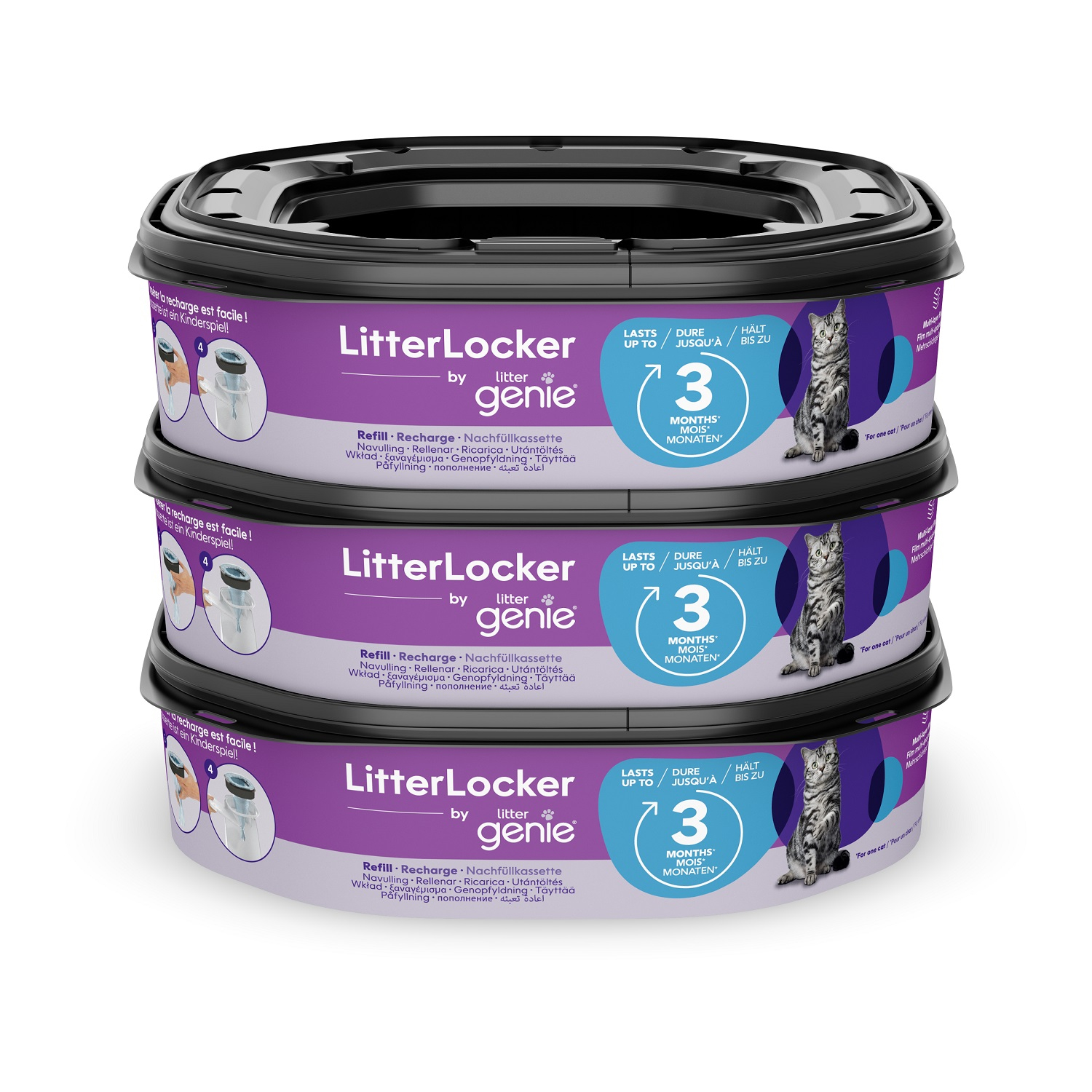 Achteckige Nachfüllpackung für den LitterLocker-Abfallbehälter von Litter Genie und den Fashion-Abfallbehälter