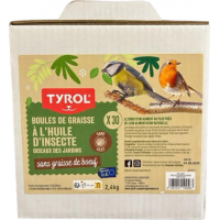 Tyrol Box en carton de 30 boules de graisse sans filet pour oiseaux du ciel