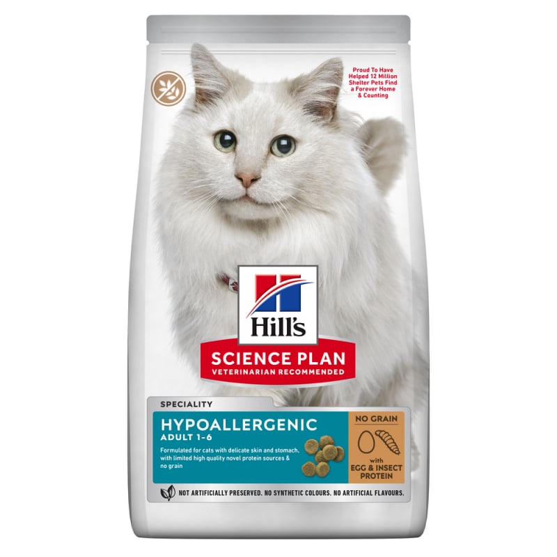 Hill's Science Plan Hypoallergenic para gato adulto com ovo e proteínas de insetos
