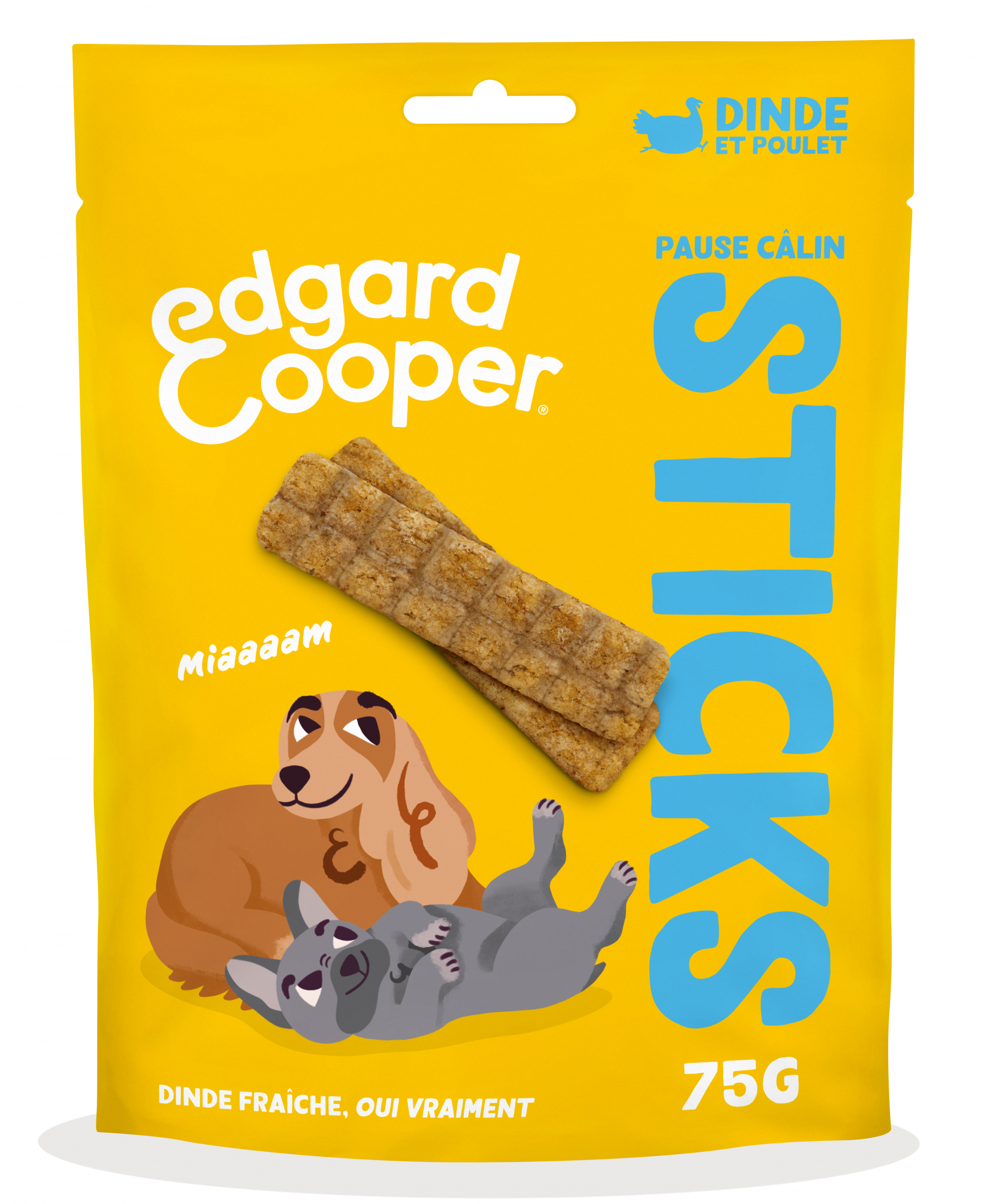 Edgard & Cooper Sticks Protéinés Naturels Sans Céréales Dinde & Poulet pour Chien