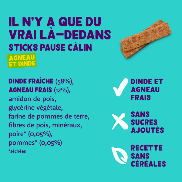 Edgard & Cooper Sticks Protéinés Naturels Sans Céréales Agneau & Dinde pour Chien