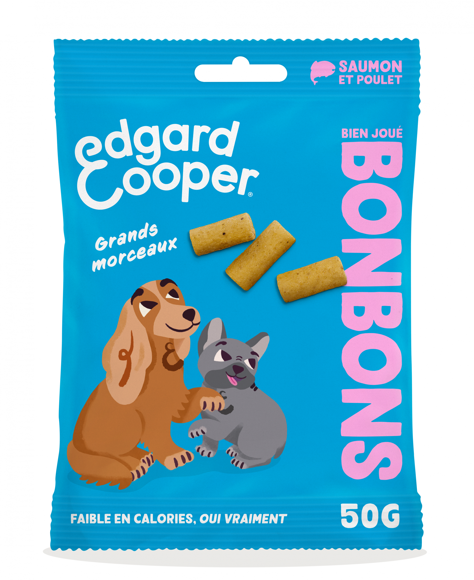 Edgard & Cooper Gros Bonbons Naturels Sans Céréales Saumon & Poulet pour Chien