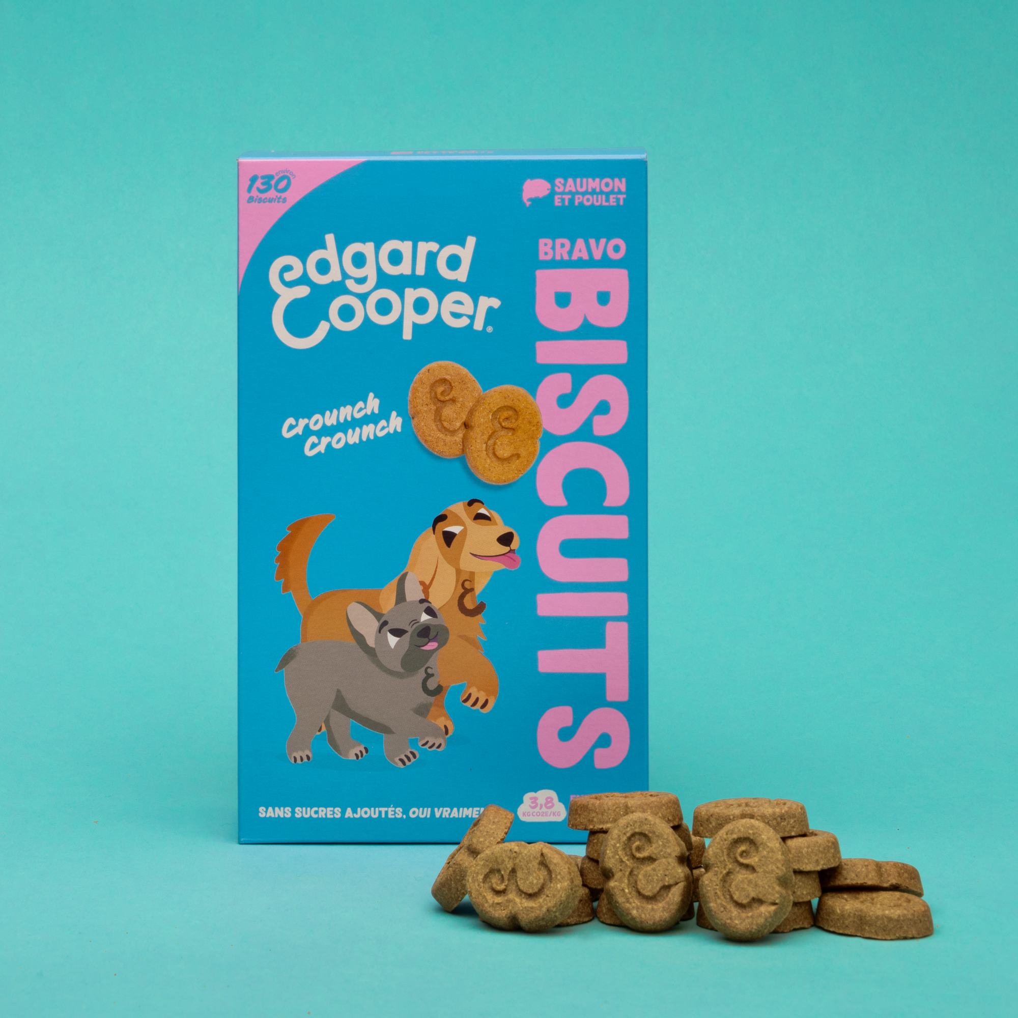 Edgard & Cooper Biscuits Protéinés Naturels Céréales Complètes Saumon & Poulet pour Chien