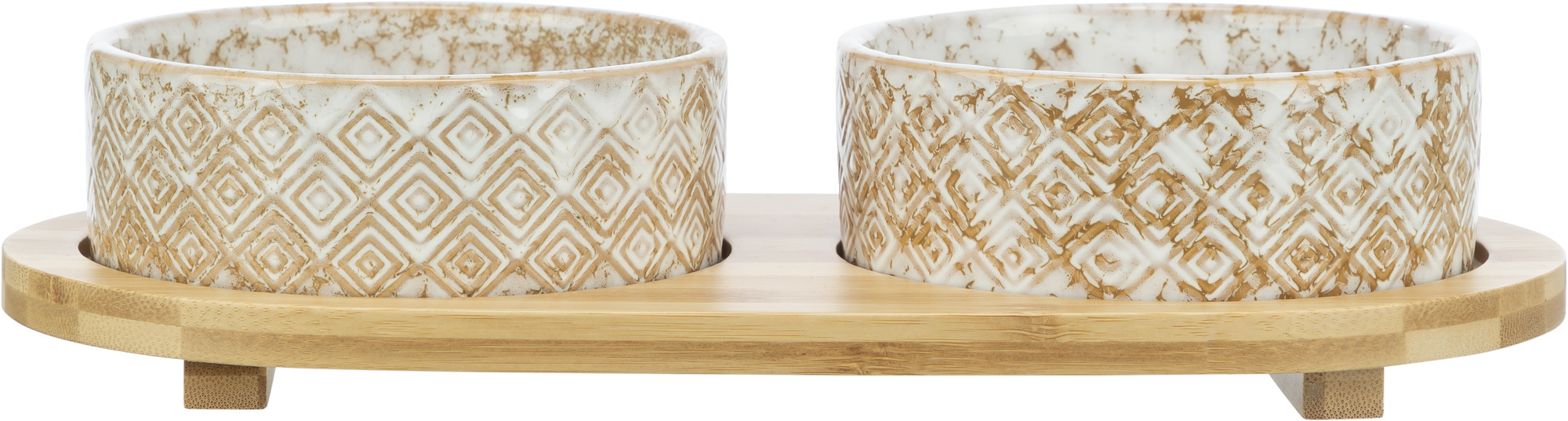 Set de comederos Trixie de cerámica/bambú