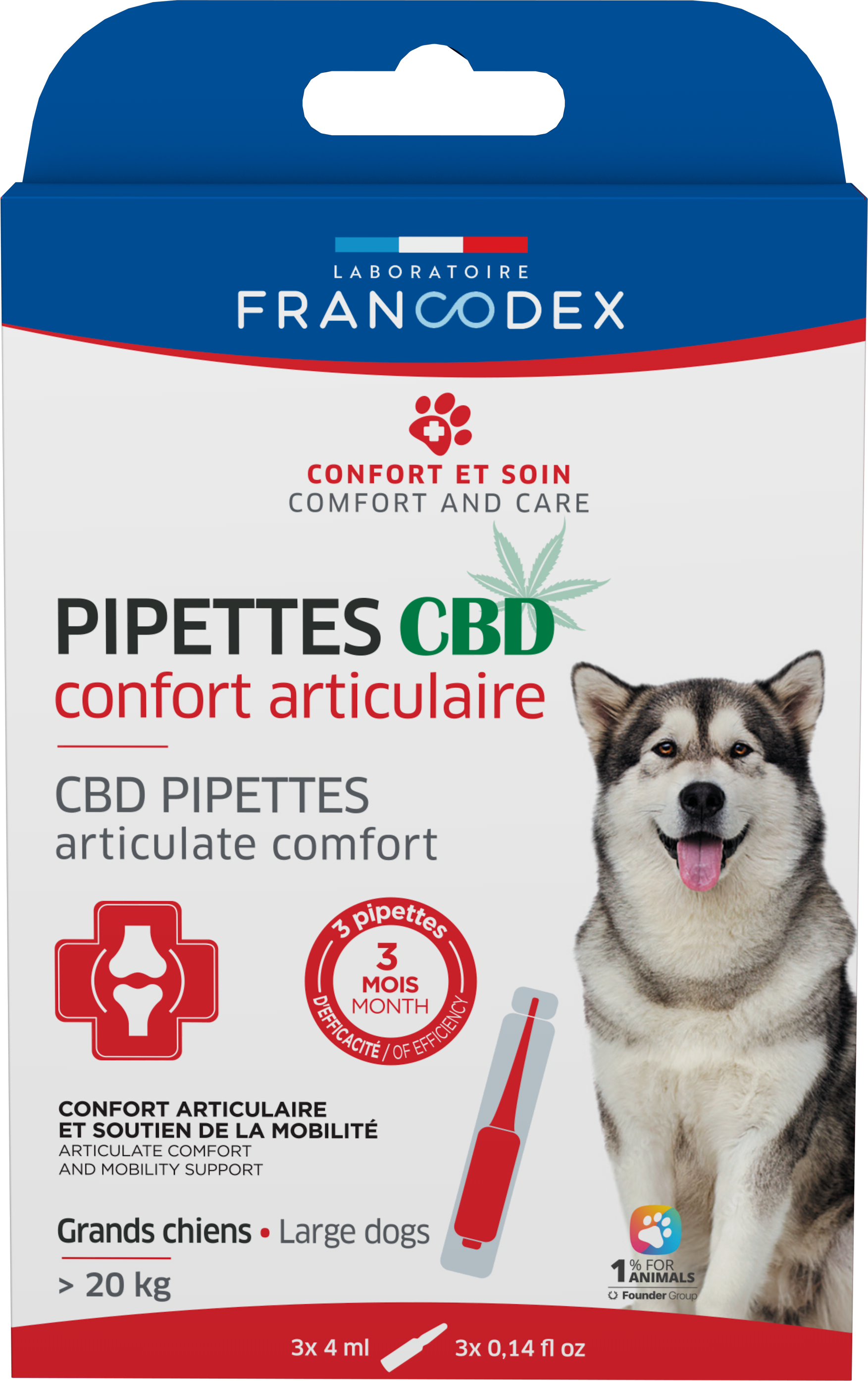 Francodex Pipetas con CBD confort articular para perros