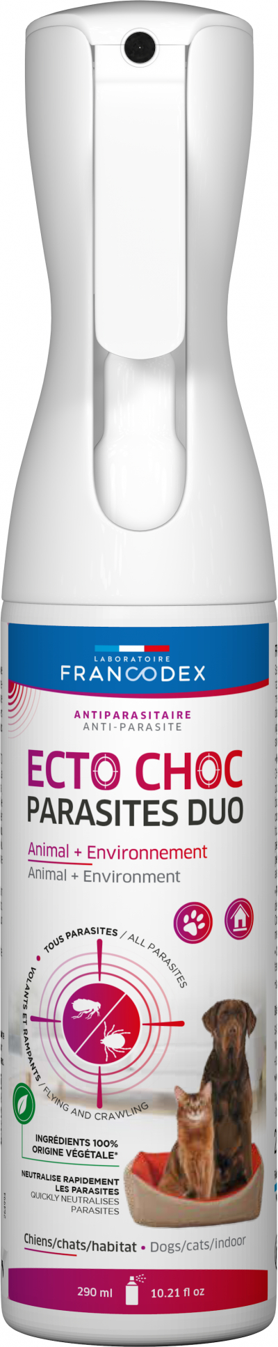 Francodex Brumisateur Ecto Choc 2 en 1 pour chien et chat