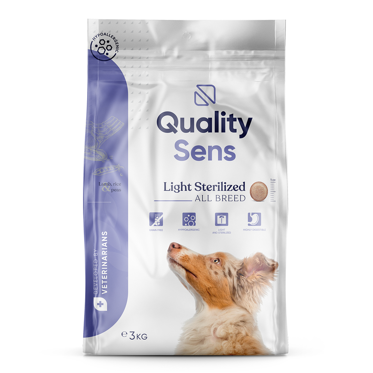 Quality Sens Light Sterilized lamb & rice koertele igas suuruses