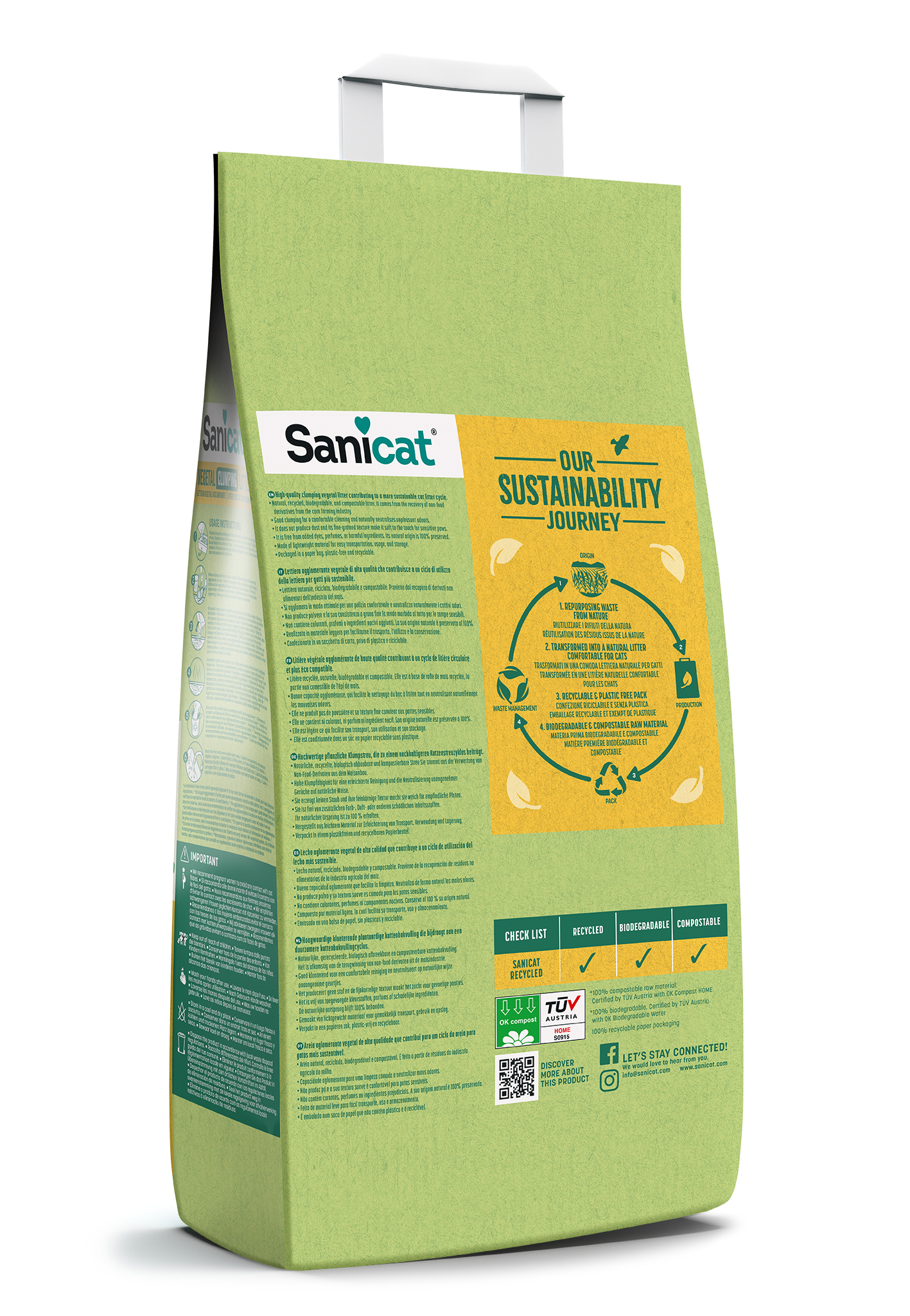 Litière Sanicat végétale agglomérante Recycled