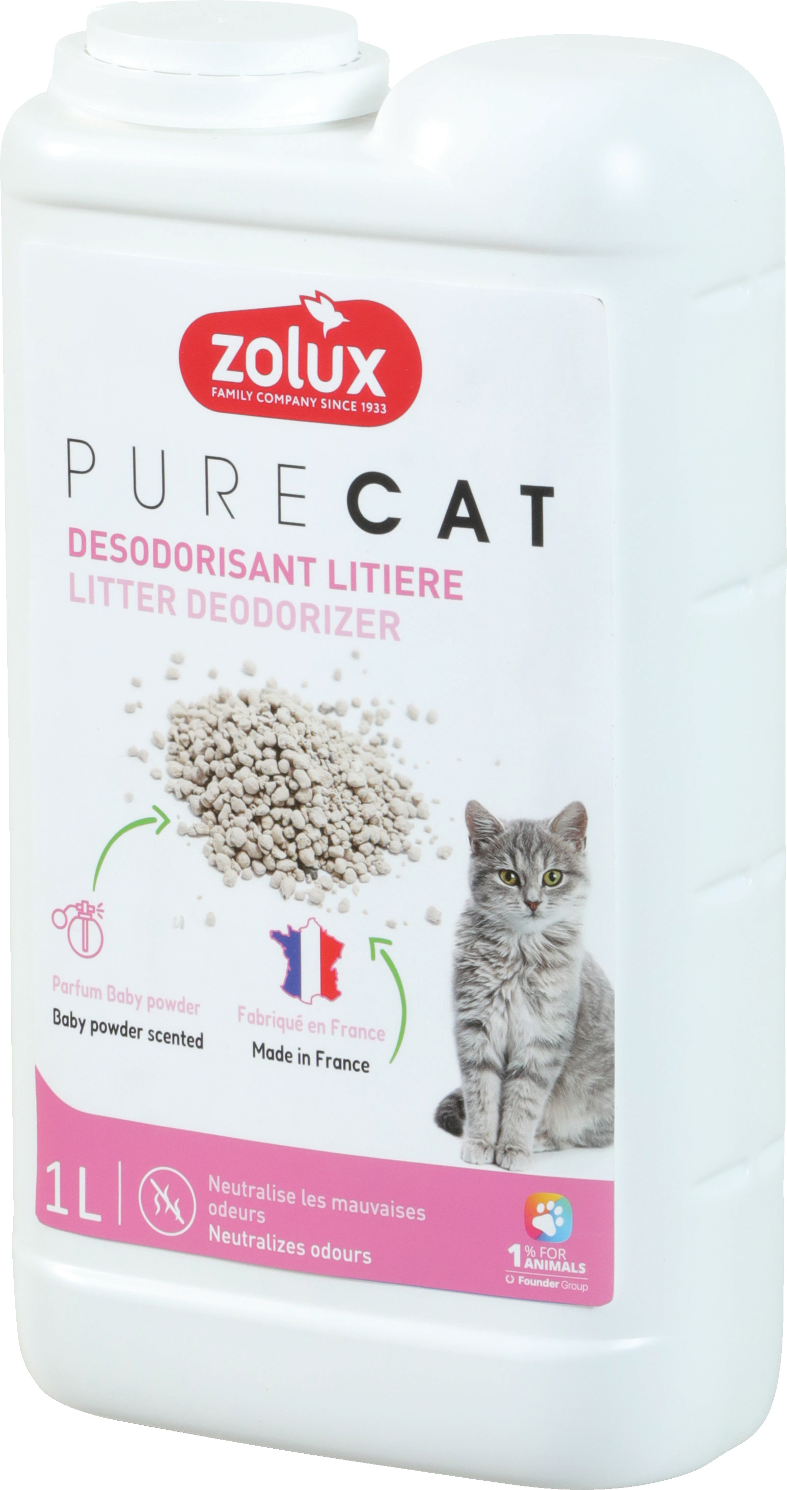 Desodorante para arenero de gatos PURECAT baby powder