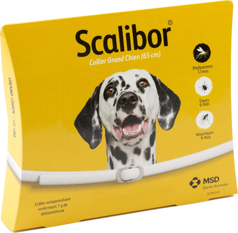 SCALIBOR Collier antiparasites pour chien