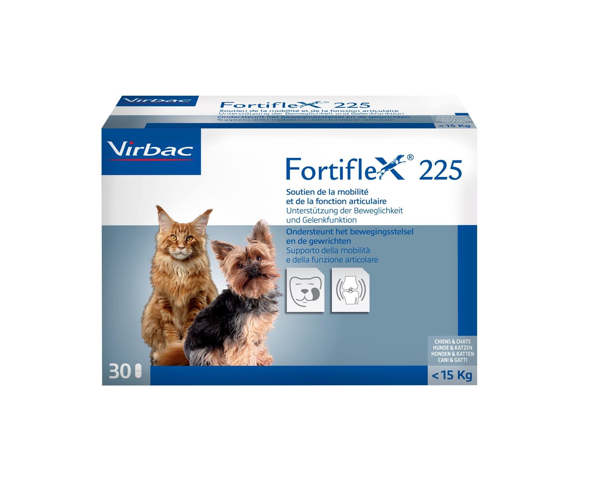 Fortiflex 225 et 525 anti-artrose para cães e gatos