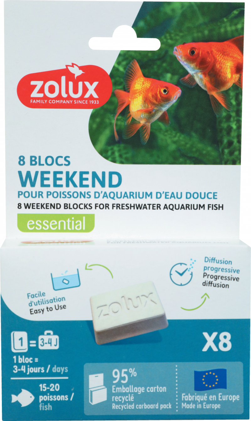 Blocs de nourriture pour poissons week-end