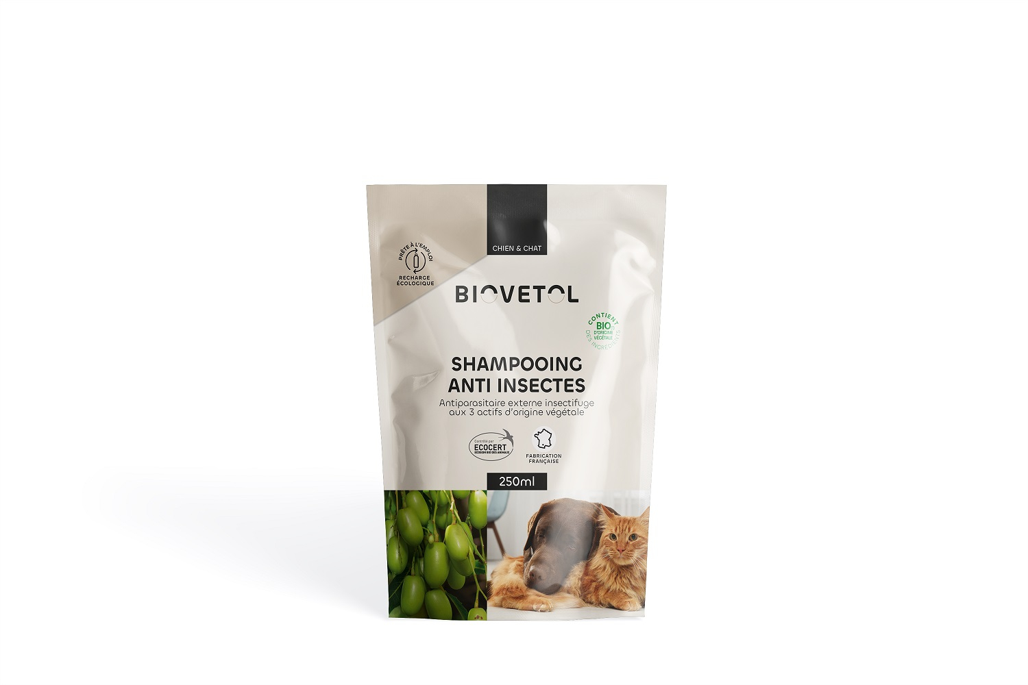 BIOVETOL Shampooing anti-insectes Bio pour chien et chat