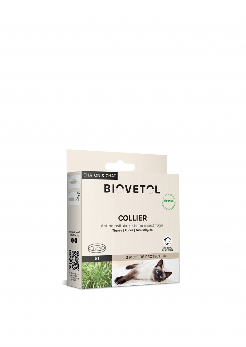 BIOVETOL Collier insectifuge pour chat 