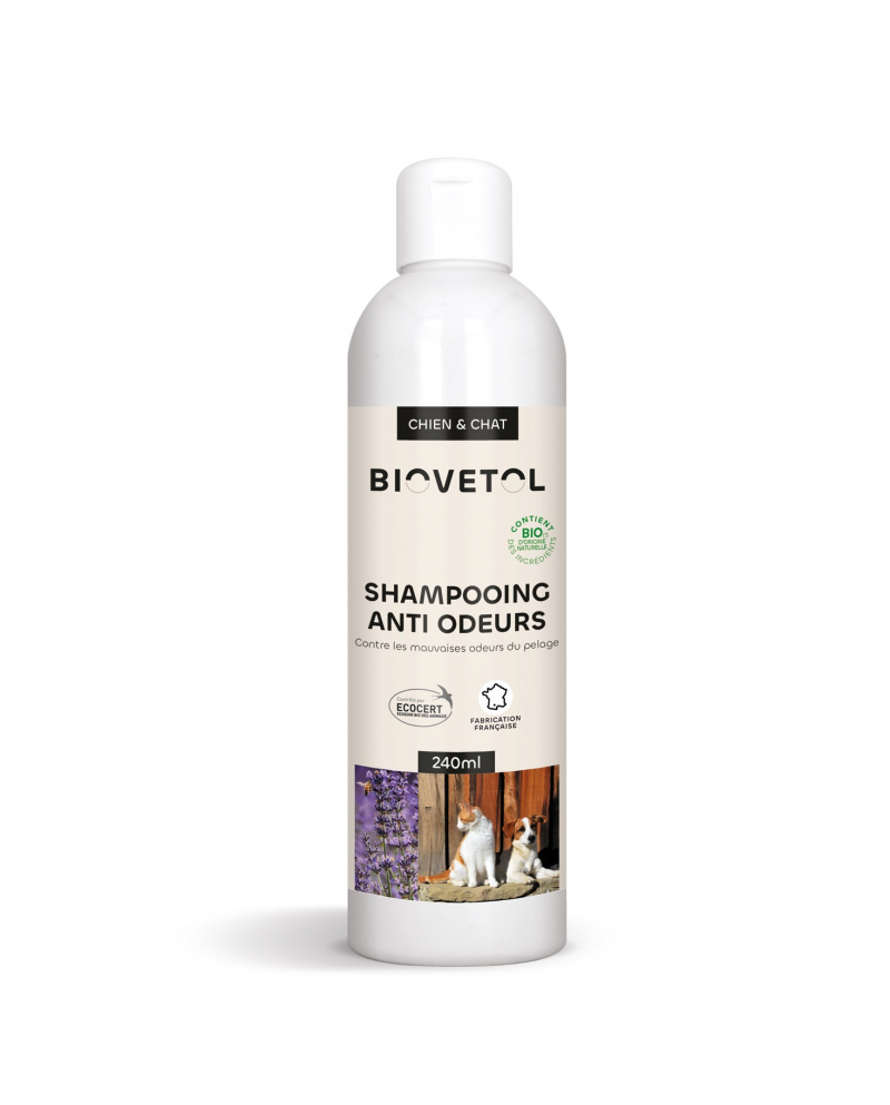 BIOVETOL Shampooing anti-odeur Bio para cão e gato