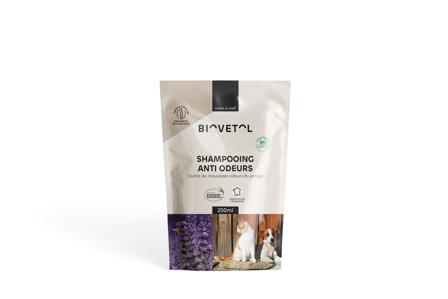 BIOVETOL Shampooing anti-odeur Bio pour chien et chat