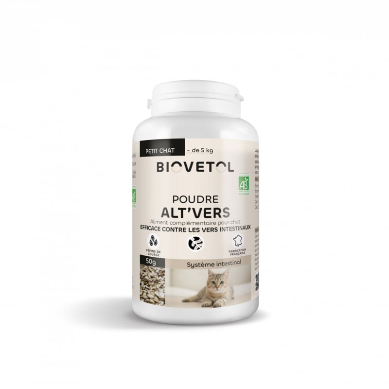 BIOVETOL Poudre Alt'vers bio pour petit chat 