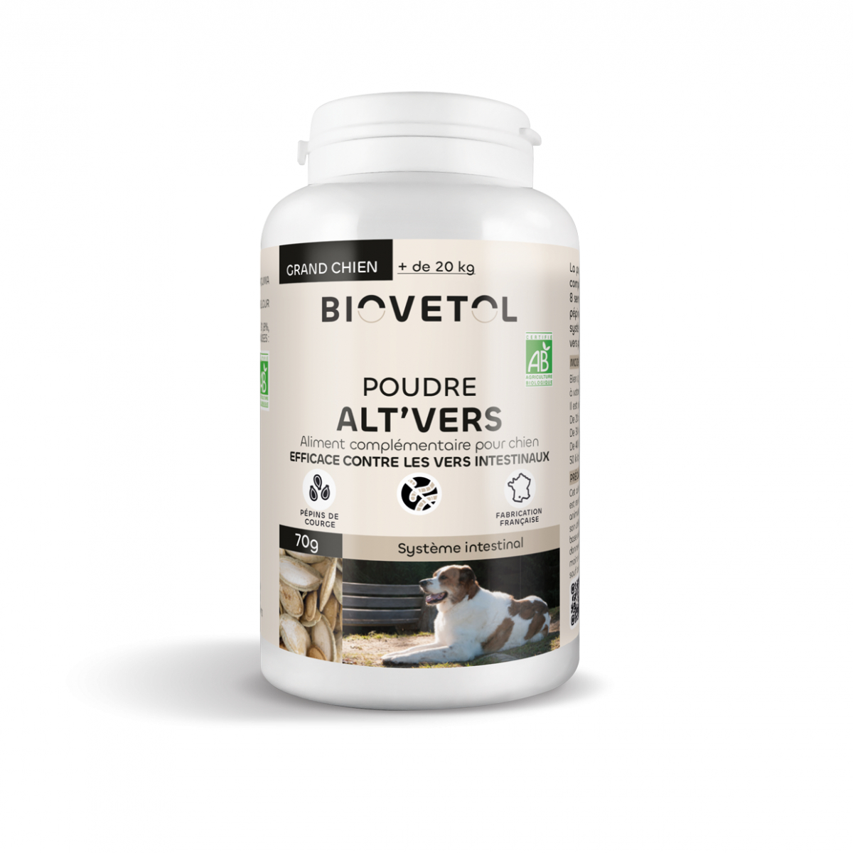 BIOVETOL Poudre alt'vers pour grand chien 