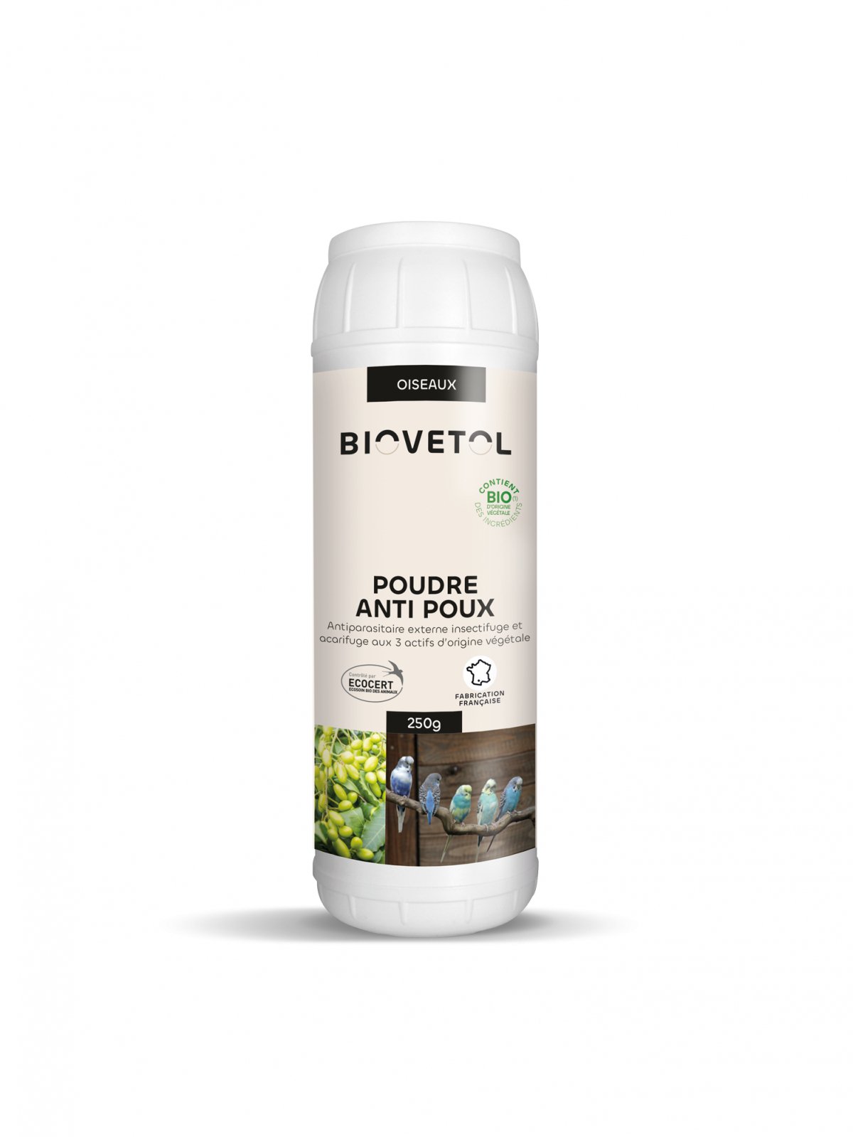 BIOVETOL Poudre anti-poux bio pour oiseaux