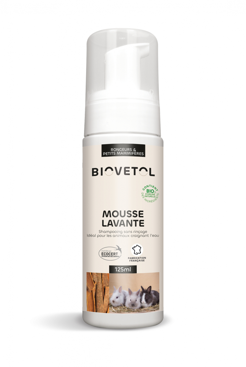 BIOVETOL Mousse lavante bio pour petits mammifères