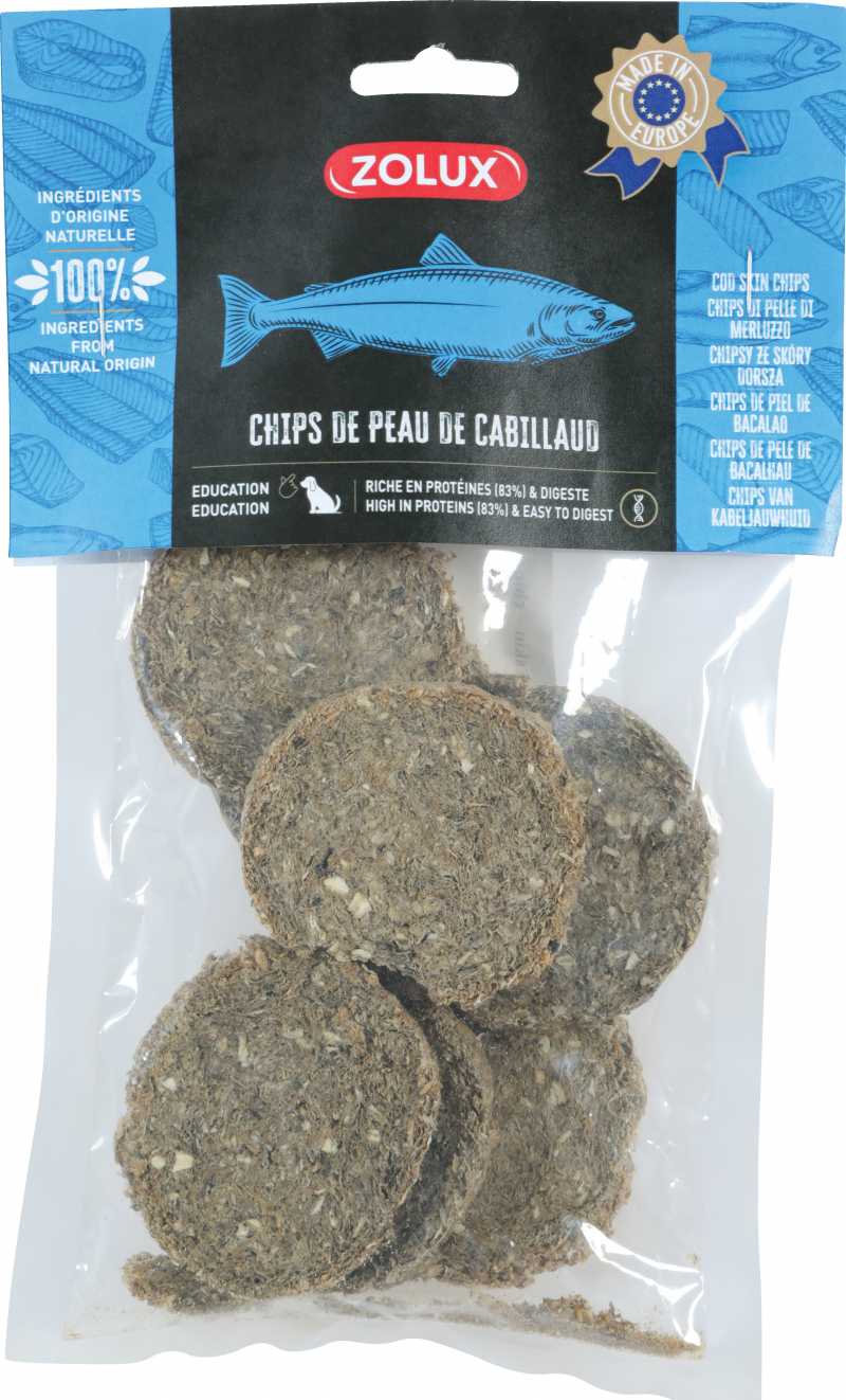 Chips de cabillaud pour chien