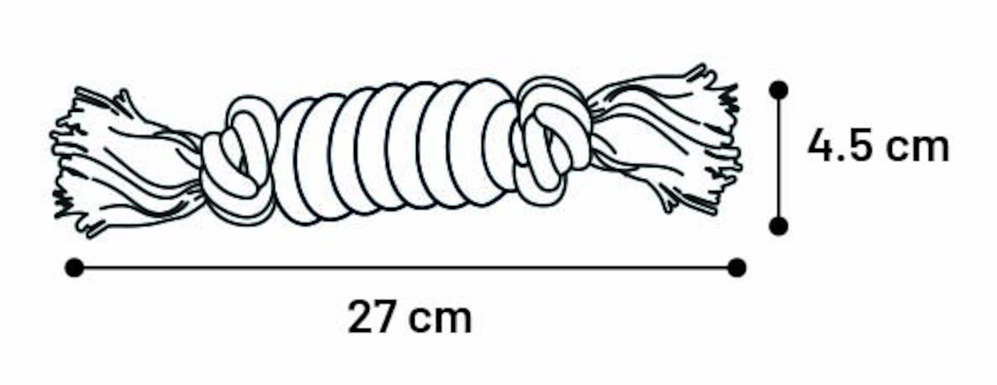 Jouet naturel corde de chanvre à tirer 4 nœuds