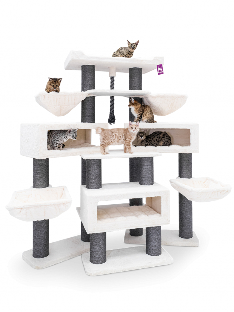 Árbol para gatos XXL Alley blanco - 200cm