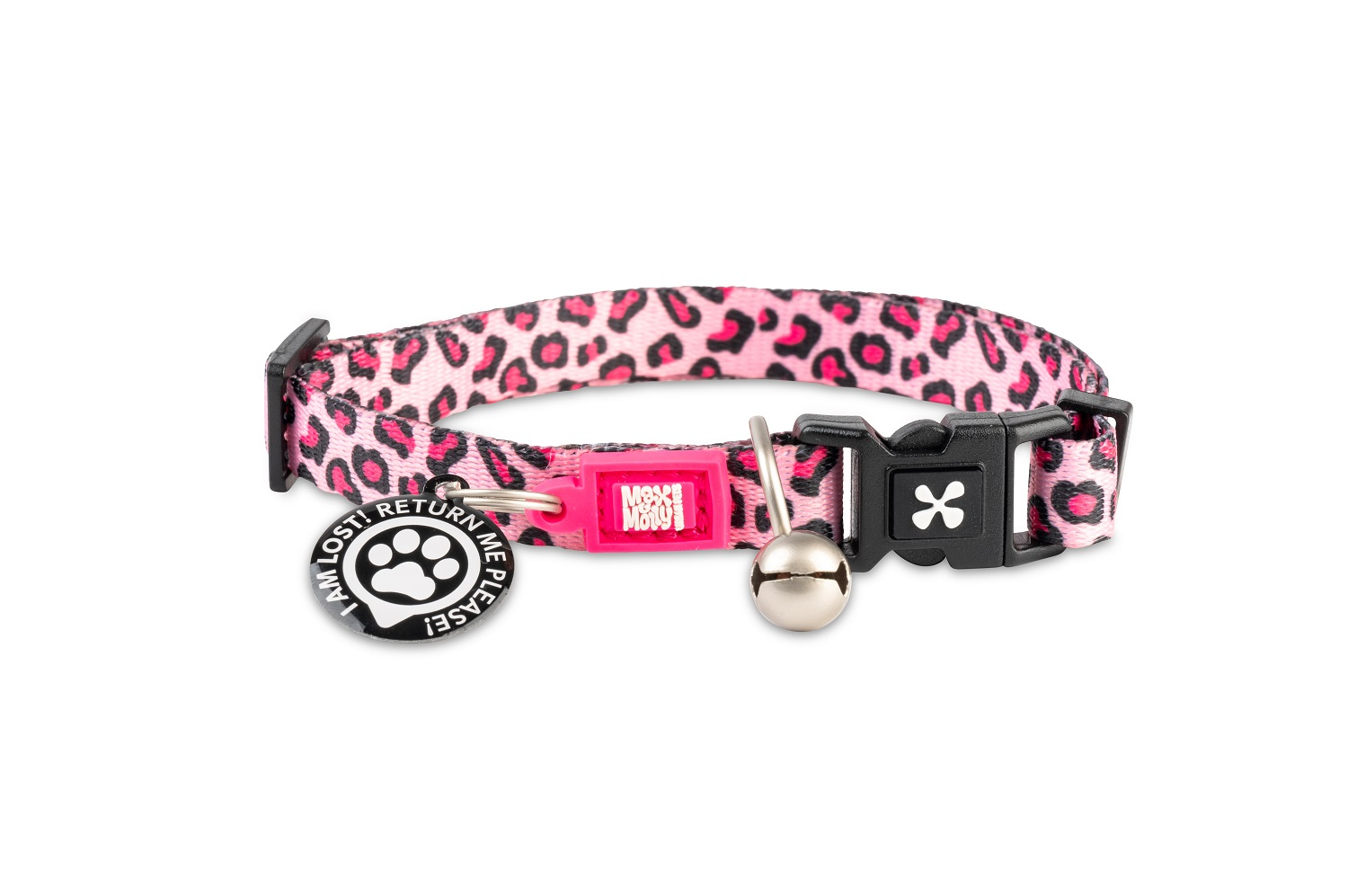 Max & Molly Collier pour chat Smart ID - Leopard Pink