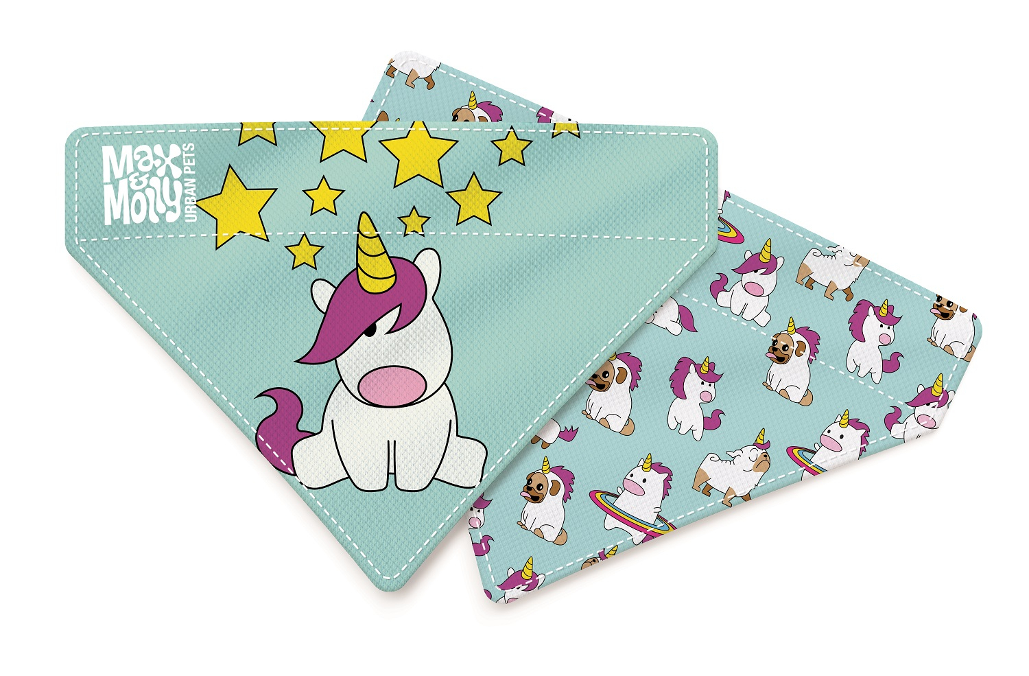 Max & Molly Bandana para perro - Unicornio