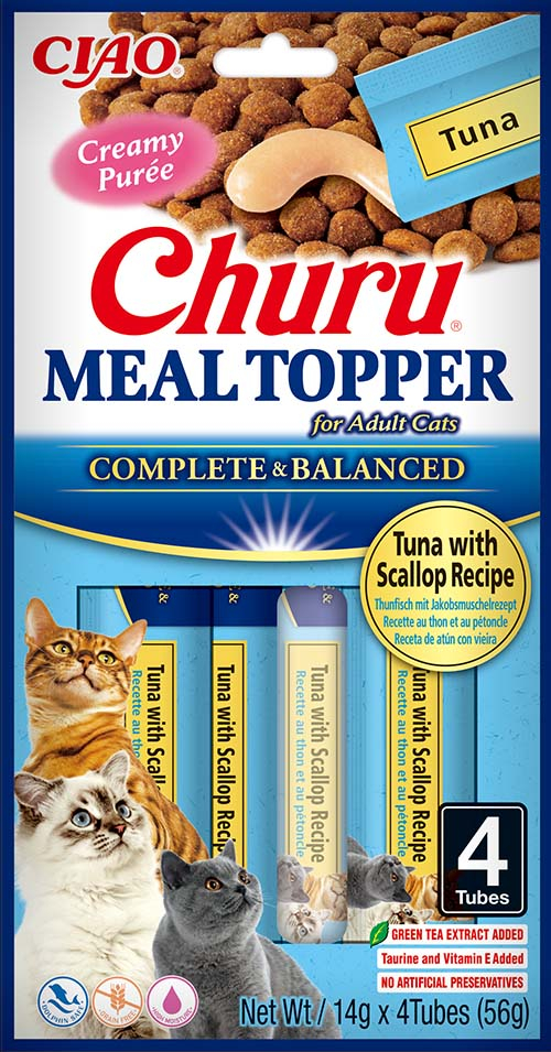 CIAO CHURU Topper met tonijn en sint-jakobsschelp voor katten