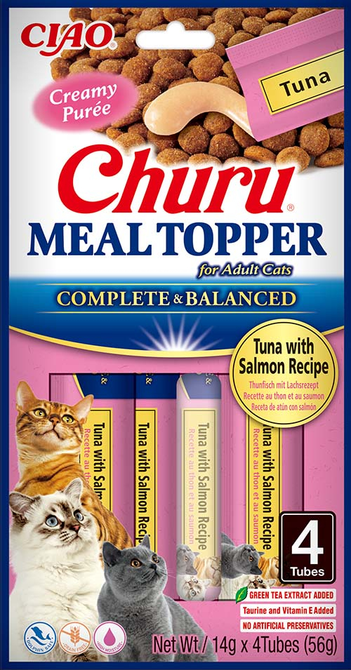 CIAO CHURU Topper mit Thunfisch und Lachs für Katzen