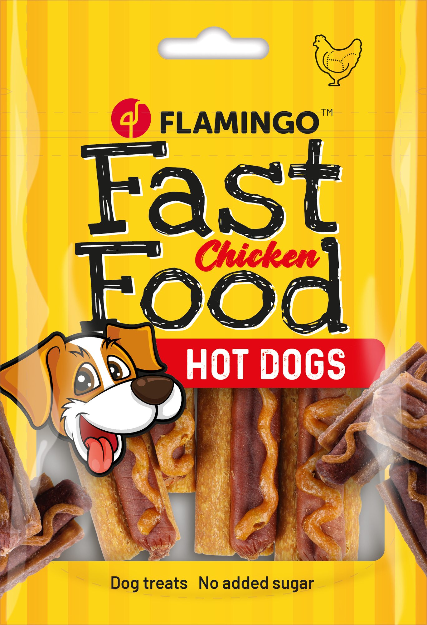 Leckereien Fast Food Hot Dog mit Huhn