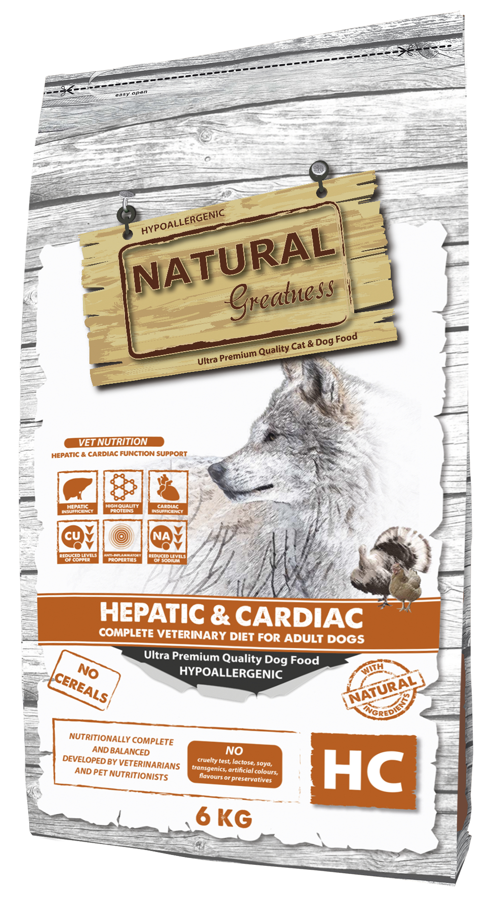 NATURAL GREATNESS Hepatic & Cardiac para perro adulto