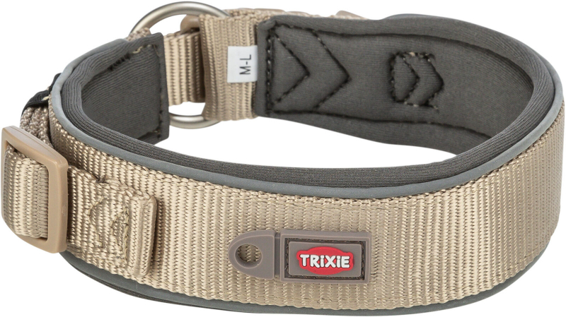 Premium halsband Extra Large Zand/Grijs Grafiet voor Hond