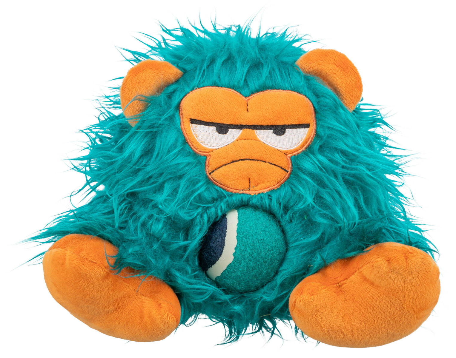 Monstre avec balle de tennis en peluche