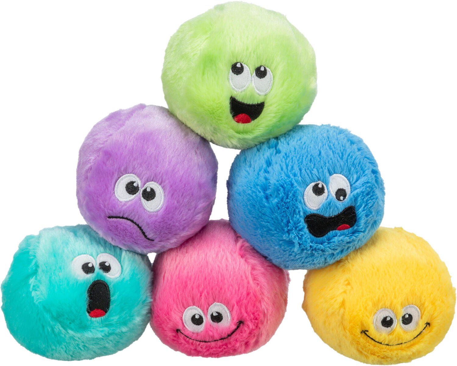 Balle Peluche sonore en matière recyclée - ø 10 cm - Coloris aléatoire