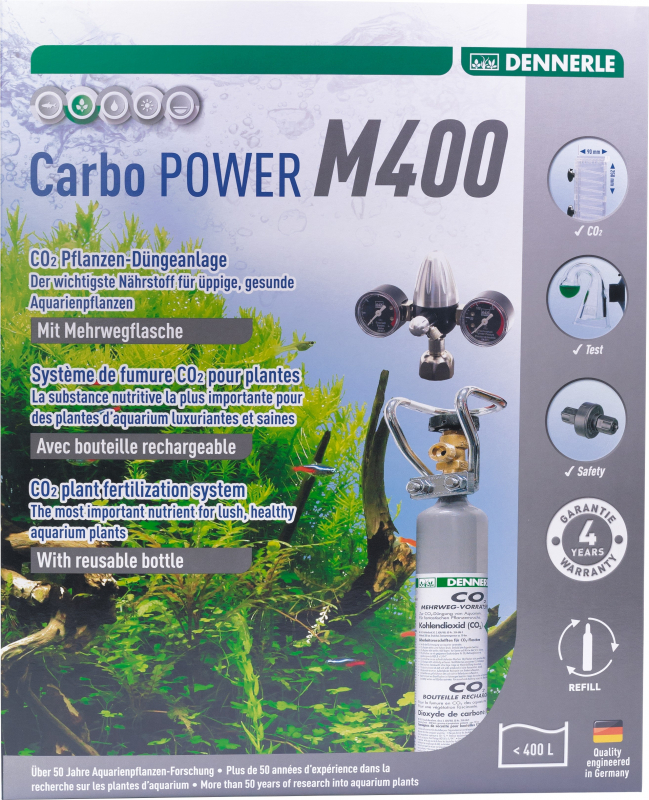 DENNERLE Set CO2 de fertilisation des plantes reutilisable CarboPower M400
