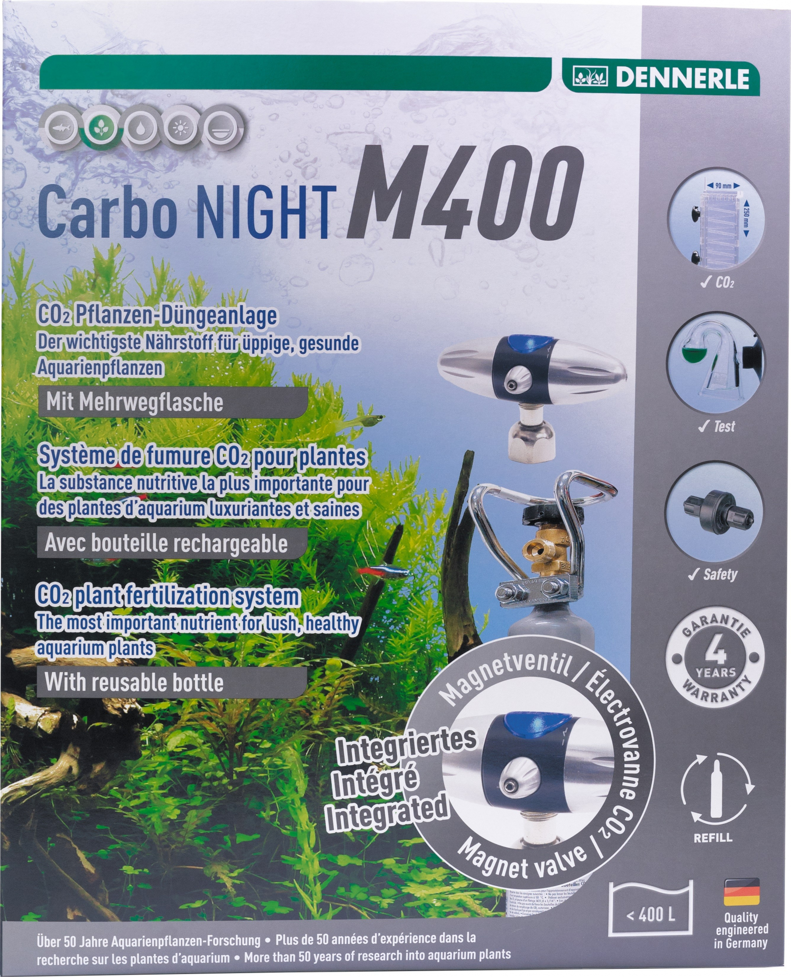 DENNERLE Carbo NIGHT M400 Sistema de fertilizantes de CO2 REUTILIZABLE
