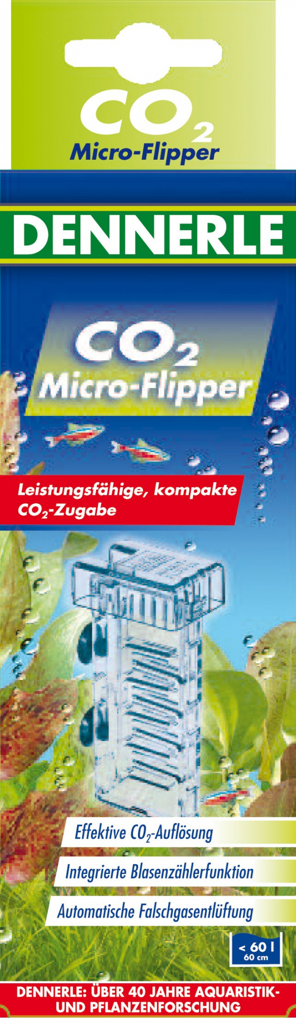 Dennerte Difusor CO2 Micro-Flipper para aquário até 60 litros