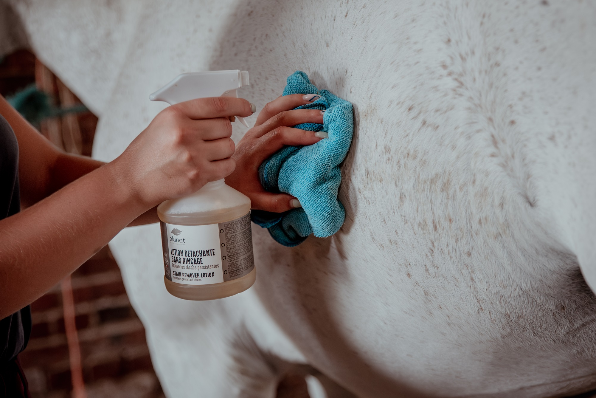 EKINAT Lotion détachante sans rinçage pour chevaux