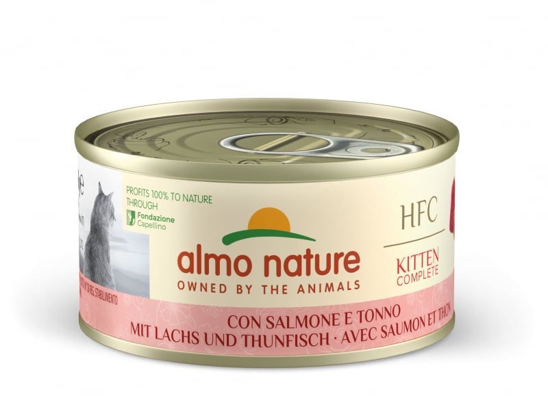 ALMO NATURE HFC Complete Kitten - Natuurlijke paté voor kittens zonder toegevoegde granen met Zalm en Tonijn 70g