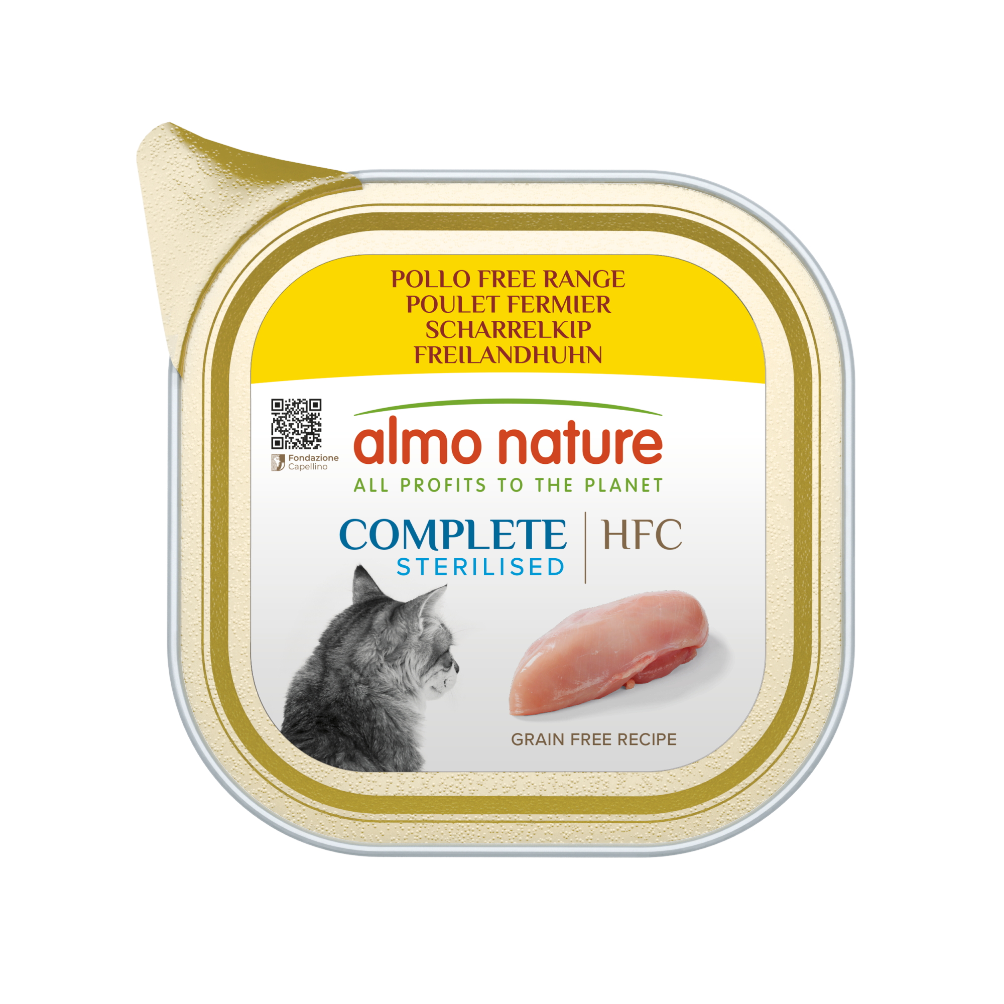 ALMO NATURE HFC Complete Sterilised Patê natural sem glúten nem cereais adicionados para Gato Esterilizado - 4 sabores à escolha