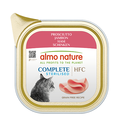 ALMO NATURE HFC Complete Sterilised Patê natural sem glúten nem cereais adicionados para Gato Esterilizado - 4 sabores à escolha