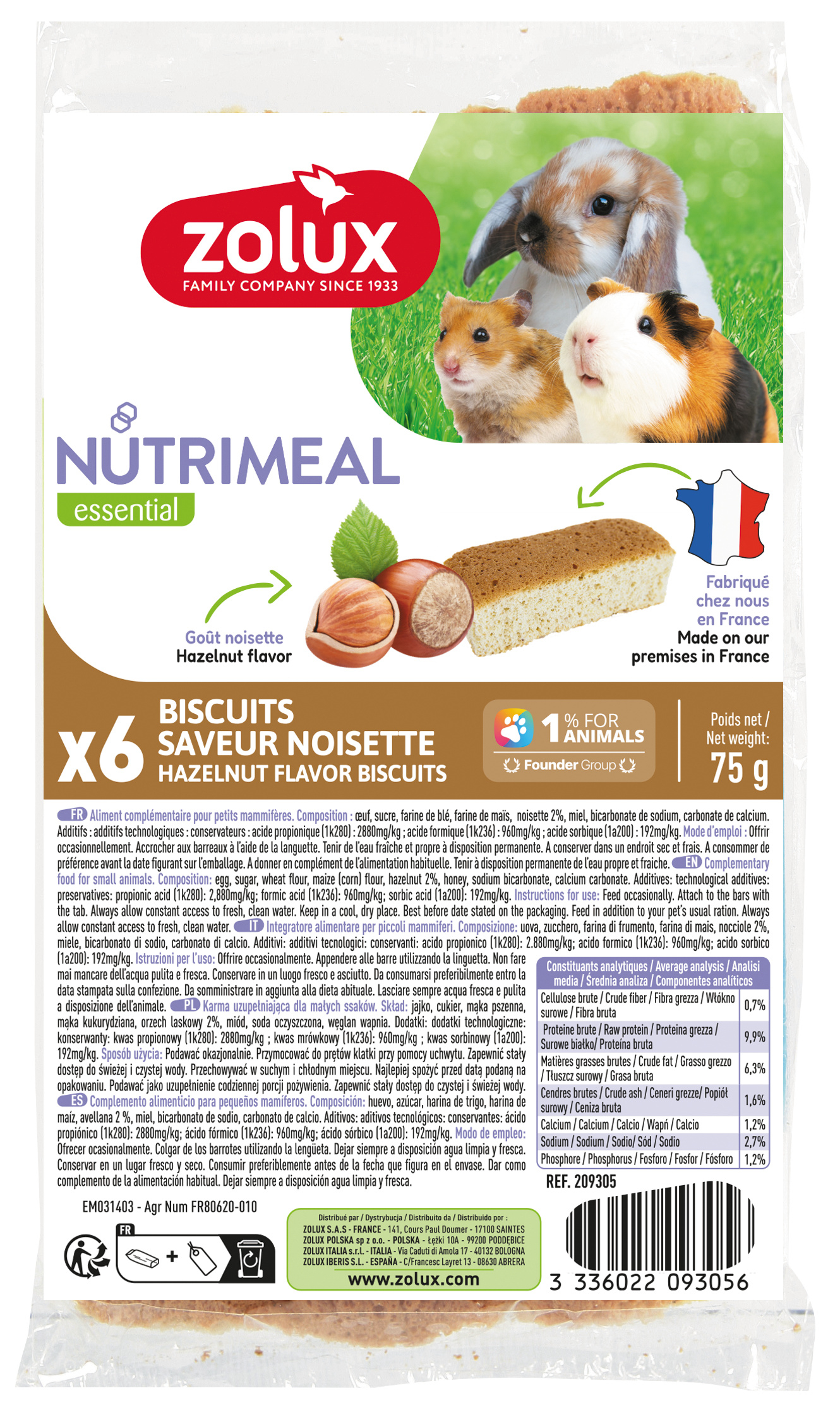 Galletas Nutrimeal para roedor - Varios sabores