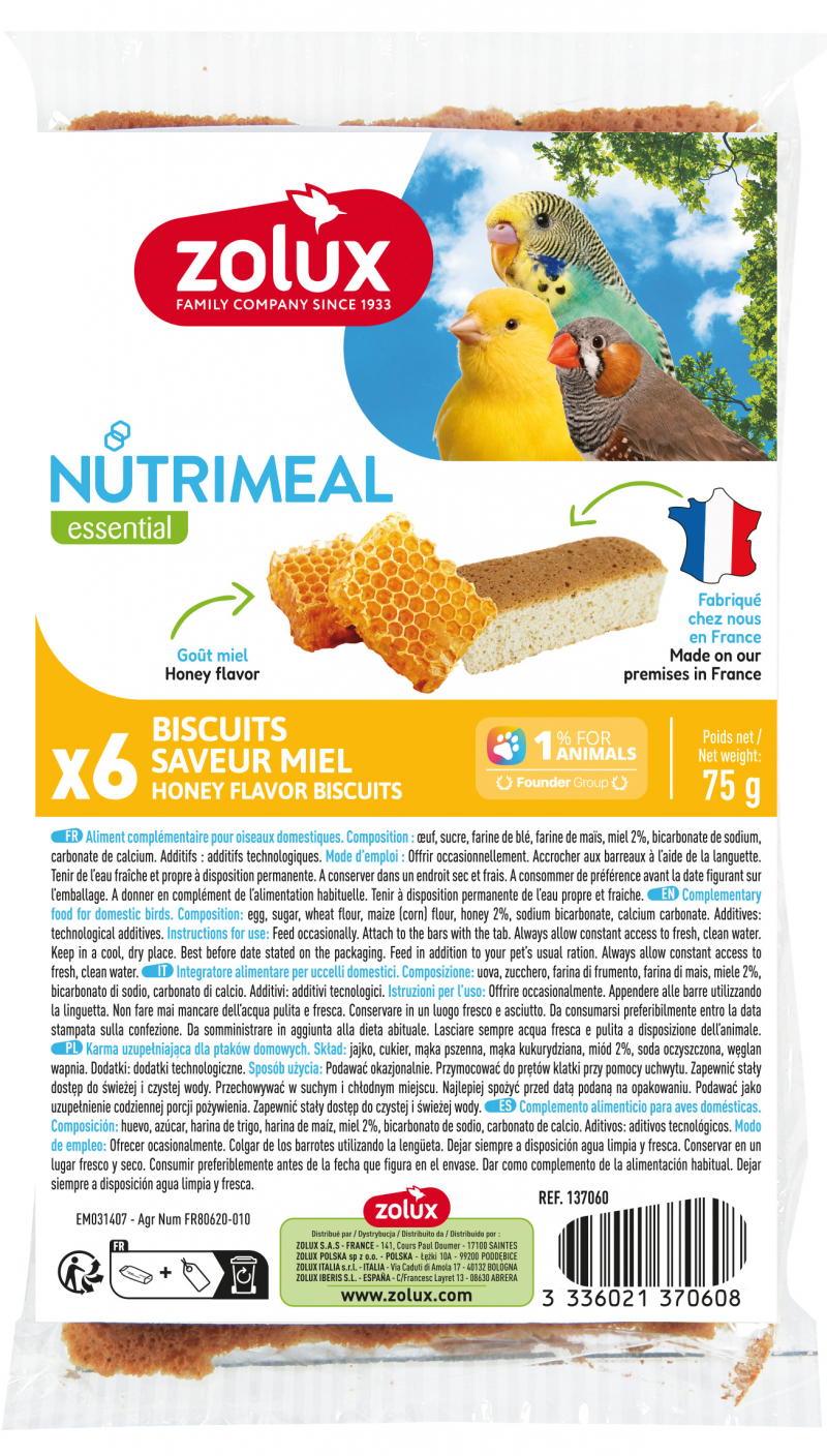 Biscoitos Nutrimeal para pássaros - Vários sabores