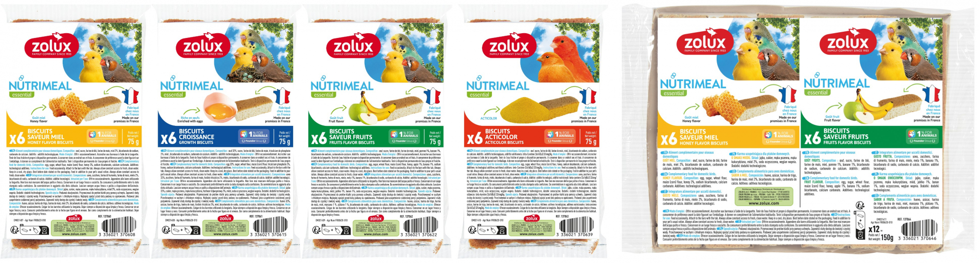 Biscuits Nutrimeal pour oiseaux - Plusieurs saveurs