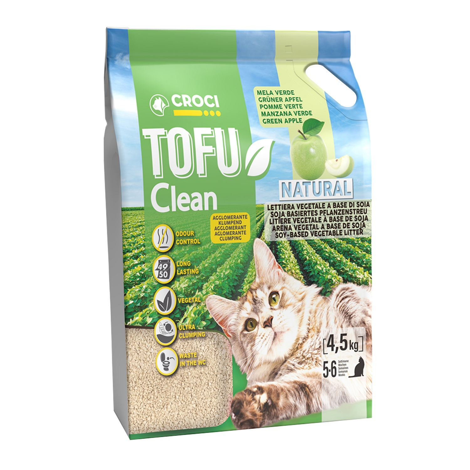 Lecho vegetal Tofu Clean con aroma a manzana verde