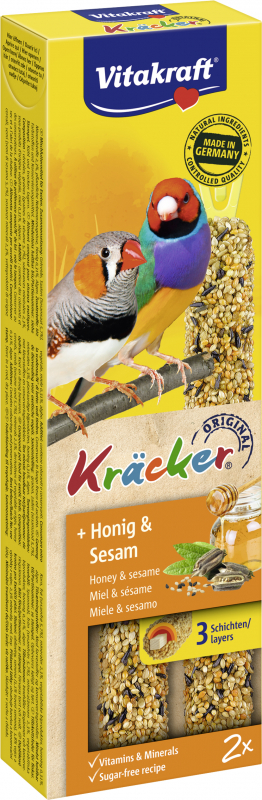Friandises Kräcker Miel et Sésame pour oiseaux exotiques