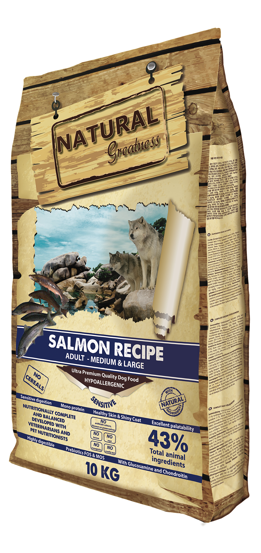  NATURAL GREATNESS Sensitive Salmon para perro mediano o grande